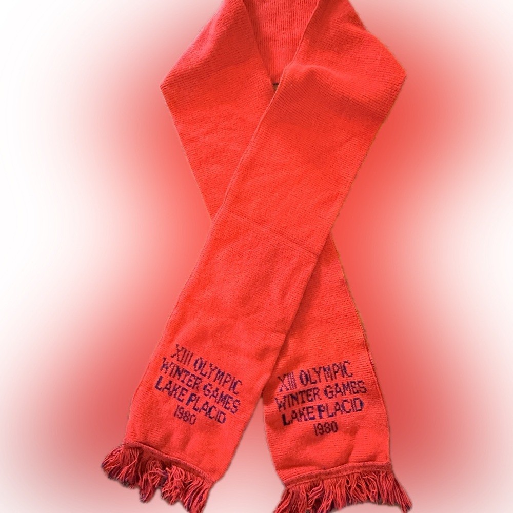 Vintage XIII Lake Placid Winter Games Olympic Games Scarf - Picture 1 of 4